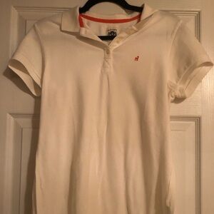 Old Navy White and Pink Polo, size large, good condition